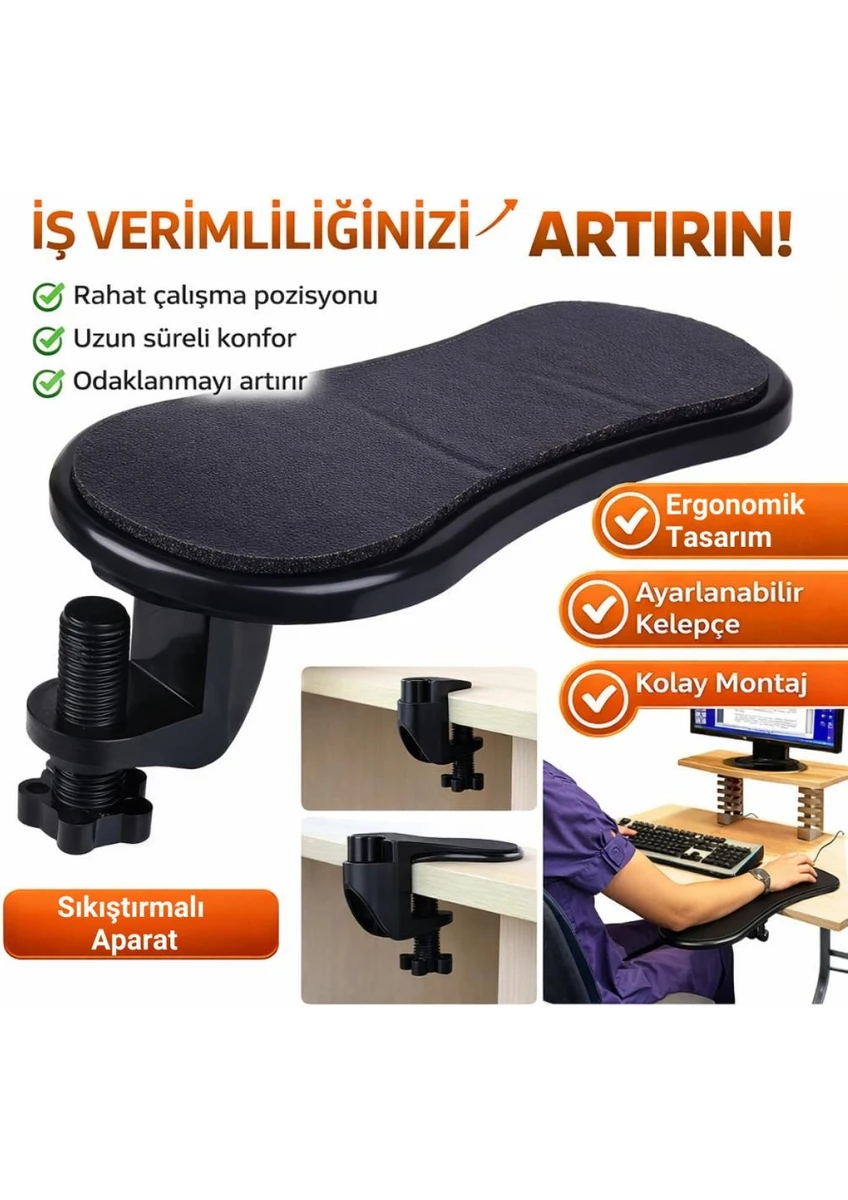 Masa Koltuk Için Kol Dayama Pedi Ayarlanabilir Dönebilen Bilgisayar Kol Dayanağı Kol Dayama Pedi